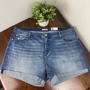 STS Blue Molly High Waist Roll Cuff Boyfriend Denim Shorts Plus Size 24 / 37